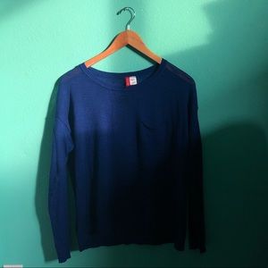 Royal blue sheer sweater